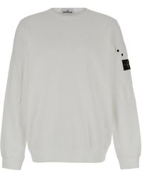 Stone Island - Logo Patch Crewneck Sweatshirt - Lyst