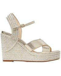 Jimmy Choo - Dellena 100 Leather Wedge Sandals - Lyst