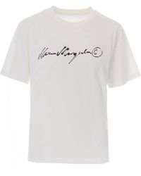 MM6 by Maison Margiela - Overdyed Handwritten-Print T-Shirt - Lyst