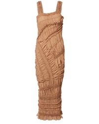 Magda Butrym - Ruched Ruffled Cotton Maxi Dress - Lyst