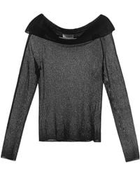 Roberto Collina - Openwork Lace-Effect Off-The-Shoulder Sweater - Lyst