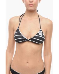 KARL LAGERFELD - Striped Triangle Bikini Top - Lyst