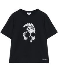 McQueen - Laced Crewneck T-Shirt - Lyst