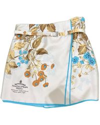 Prada - Printed Silk Twill Miniskirt - Lyst