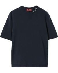 Gucci - Logo Intarsia Knit T-Shirt - Lyst