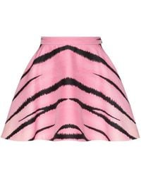 Valentino - Tiger 1967 Printed Crepe Couture Mini Skirt - Lyst
