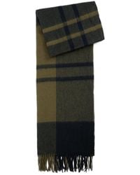 Barbour - Tartan-Check Fringed Scarf - Lyst