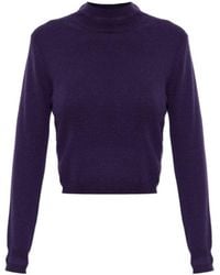 Jil Sander - Cropped Mock-Neck Knitted Jumper - Lyst