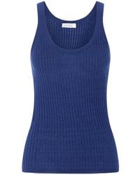 Gabriela Hearst - Nevin Ribbed Pointelle-Knit Cashmere And Silk-Blend Tank - Lyst