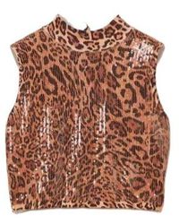 Twinset - Leopard-Print Sequin-Embellished Top - Lyst