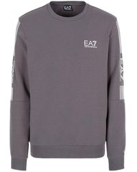 EA7 - Logo Round-Neck Sweater - Lyst