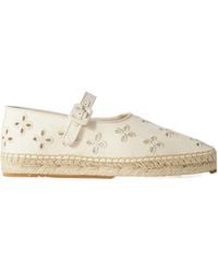 Loeffler Randall - Grosgrain Trimmed And Broderie Anglaise Canvas Espadrilles - Lyst
