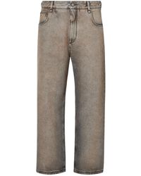 Fendi - Logo Patch Straight-Leg Long Jeans - Lyst