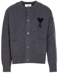 Ami Paris - Ami Alexandre Matiussi Crewneck Buttoned Cardigan - Lyst