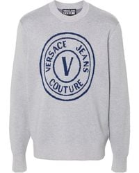 Versace Jeans Couture - Couture V-Emblem Crewneck Jumper - Lyst
