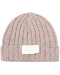 Brunello Cucinelli - Turn-Up Brim Ribbed Beanie - Lyst