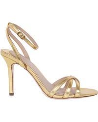 Ralph Lauren - Lauren Buckle Strap Heeled Sandals - Lyst