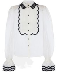Valentino - Sheer Silk Organza Blouse - Lyst