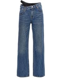Alexander Wang - Asymmetrical Lace-Detailed Jeans - Lyst