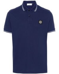 Stone Island - Logo Patch Short-Sleeved Polo Shirt - Lyst
