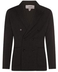 Lardini - Houndstooth Double-Breasted Tailored Jacket - Lyst