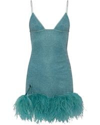 Oséree - Oséree Feather-Trim Mini Dress - Lyst