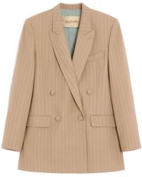 Valentino - Pinstripe Double-Breasted Blazer - Lyst