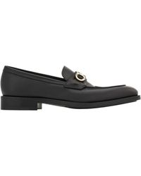 Ferragamo - Ferragamo Gancini-Plaque Almond-Toe Loafers - Lyst
