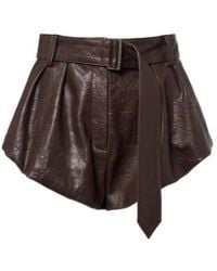 Magda Butrym - Belted Leather Shorts - Lyst