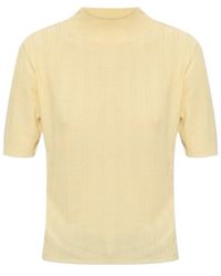 Officine Generale - Officine Générale Laya Ribbed Mock-Neck Knitted Top - Lyst