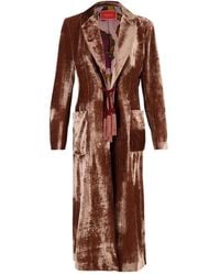 La DoubleJ - Tassel-Detail Velvet Coat - Lyst