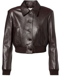 Dorothee Schumacher - Lapel Long-Sleeved Leather Jacket - Lyst