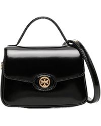 Tory Burch - Small Robinson Spazzolato Top-Handle Bag - Lyst