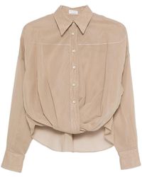 Brunello Cucinelli - Long-Sleeved Taffeta Shirt - Lyst