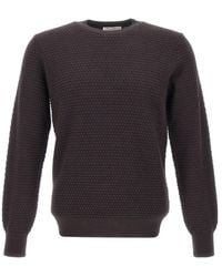 Kangra Cashmere - Kangra Textured Crew-Neck Knitted Sweater - Lyst