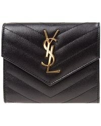 Saint Laurent - Cassandre Matelass Compact Tri Fold Wallet - Lyst