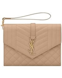 Saint Laurent - Monogram Envelope Clutch Bag - Lyst