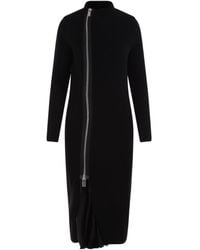 Sacai - Layered Pleated Zip-Up Midi Dress - Lyst