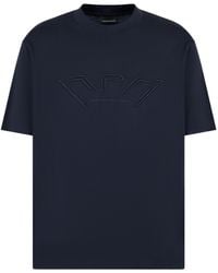 Emporio Armani - Logo-Raised Jersey T-Shirt - Lyst