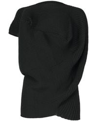 Issey Miyake - Asymmetric Ribbed-Knit Top - Lyst