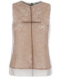 Fendi - Lace Crewneck Sleeveless Top - Lyst
