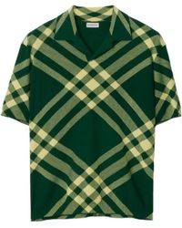 Burberry - Vintage Check Ribbed Short Sleeved Polo Shirt - Lyst