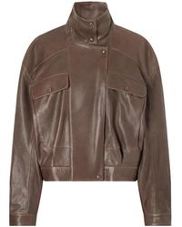 Nour Hammour - Long-Sleeved Leather Jacket - Lyst