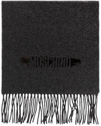 Moschino - Fringed Logo Scarf - Lyst
