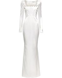 Alessandra Rich - Square Neck Silk Blend Dress - Lyst