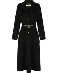 Elisabetta Franchi - Single-Breasted Belted Coat - Lyst