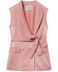 Twinset - Satin Belted Blazer - Lyst