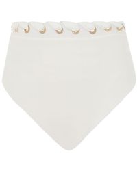 Zimmermann - Halliday High-Waisted Bikini Bottoms - Lyst