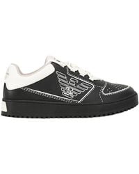 Emporio Armani - Strap-Up Casual Sneakers - Lyst