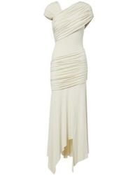 De La Vali - Hela Draped Asymmetric Jersey Midi Dress - Lyst